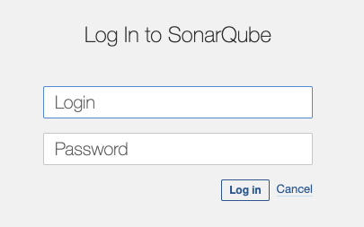 Sonarqube login page